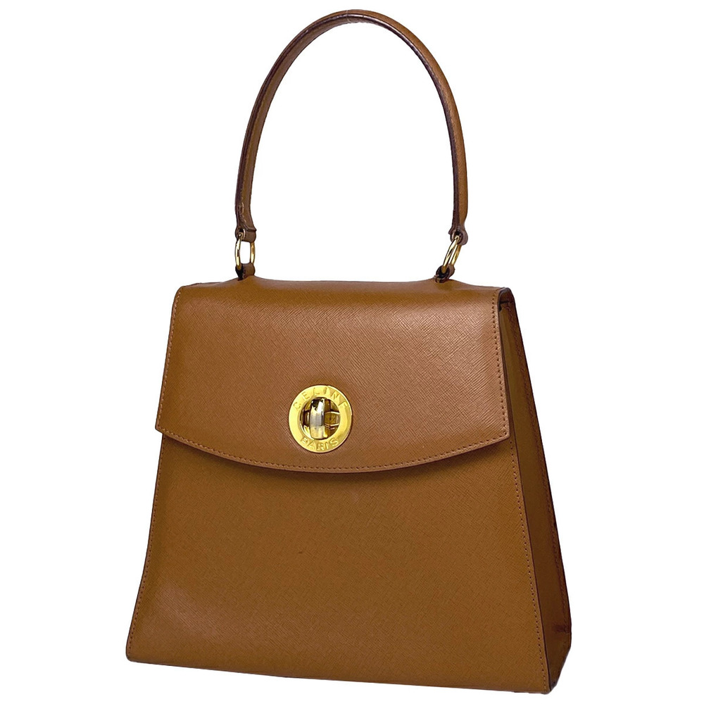 Celine logo handbag leather brown